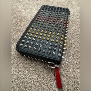 Christian Louboutin “Panettone” Spiked Zip Wallet - Black - EXCELLENT CONDITION